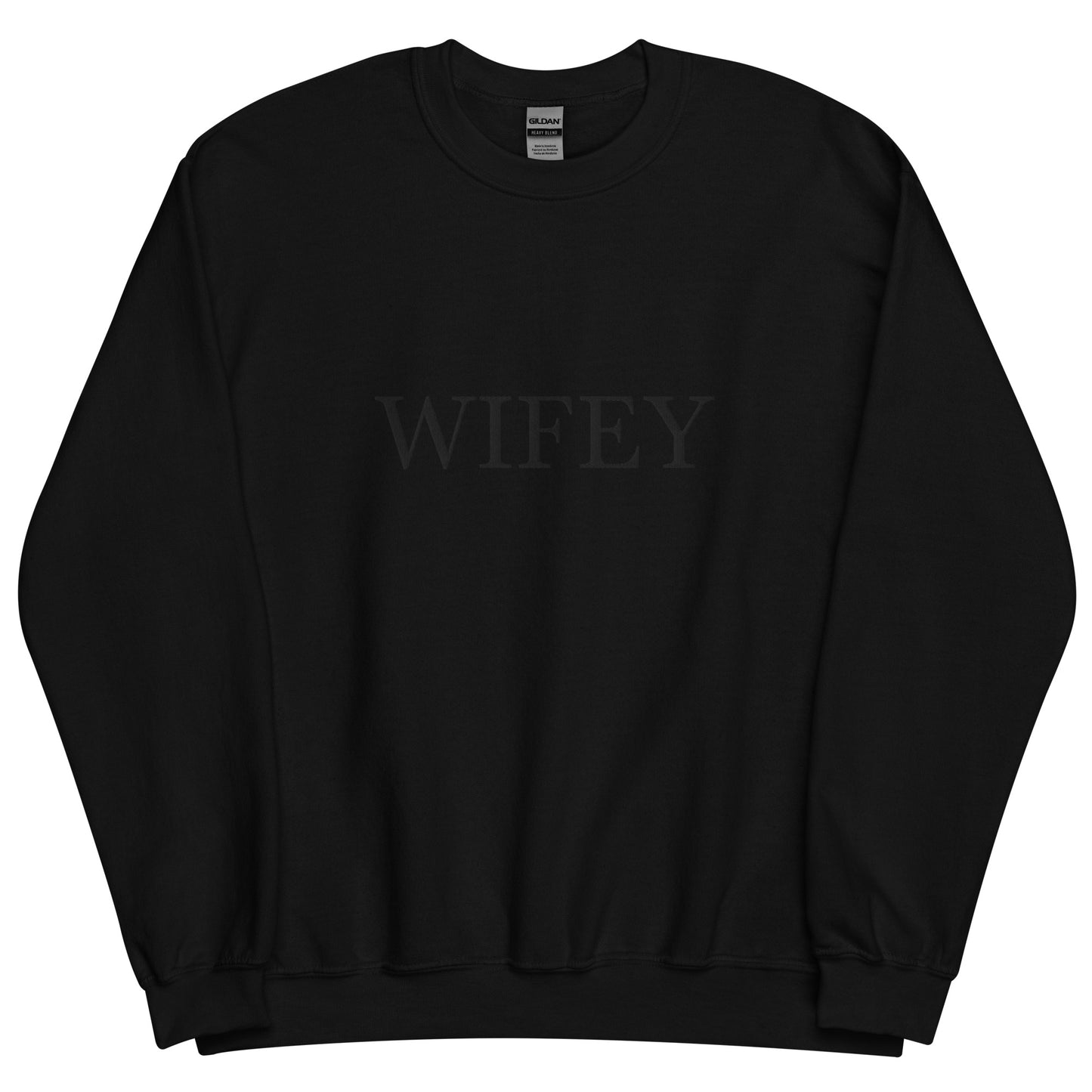 Wifey Understated Embroidered Black Sweatshirt