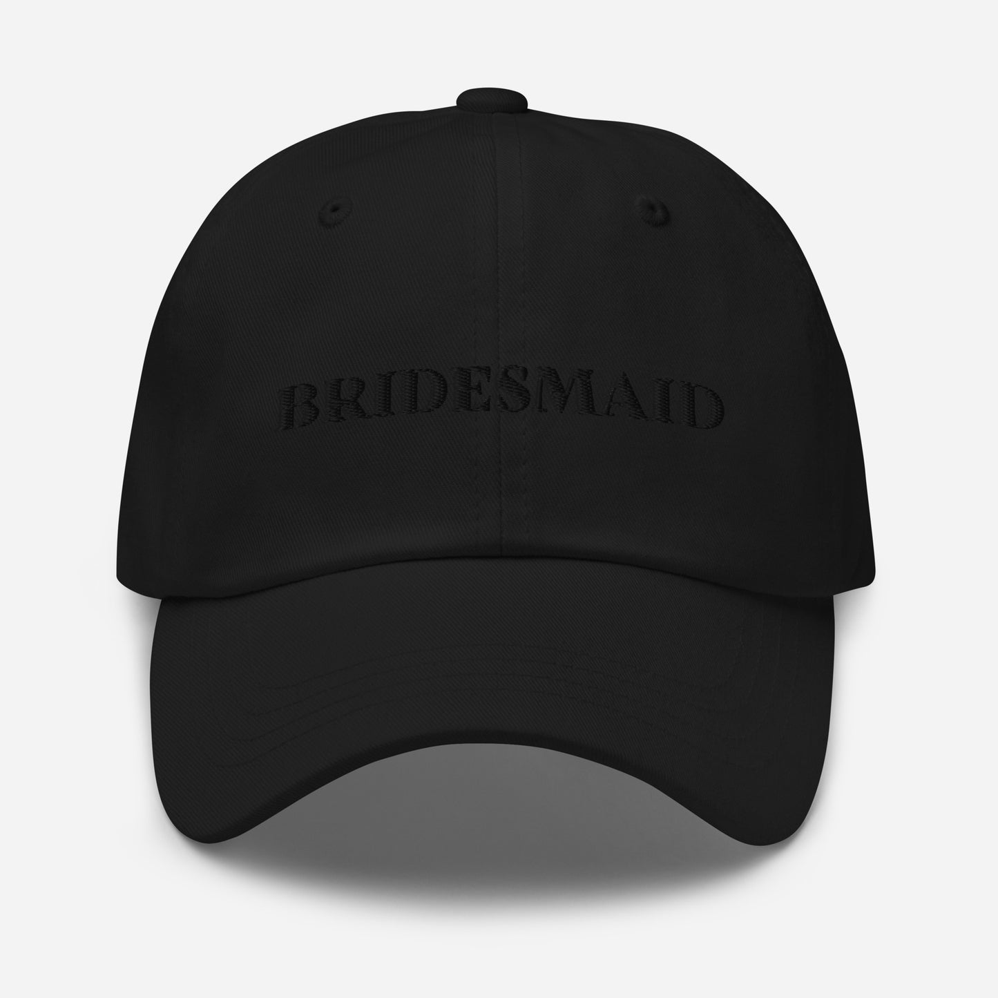Bridesmaid Understated Embroidered Cap in Black